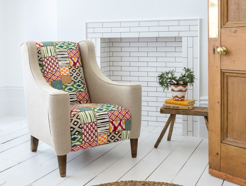 Sennen Chair in Lundy Linen & Muza Print